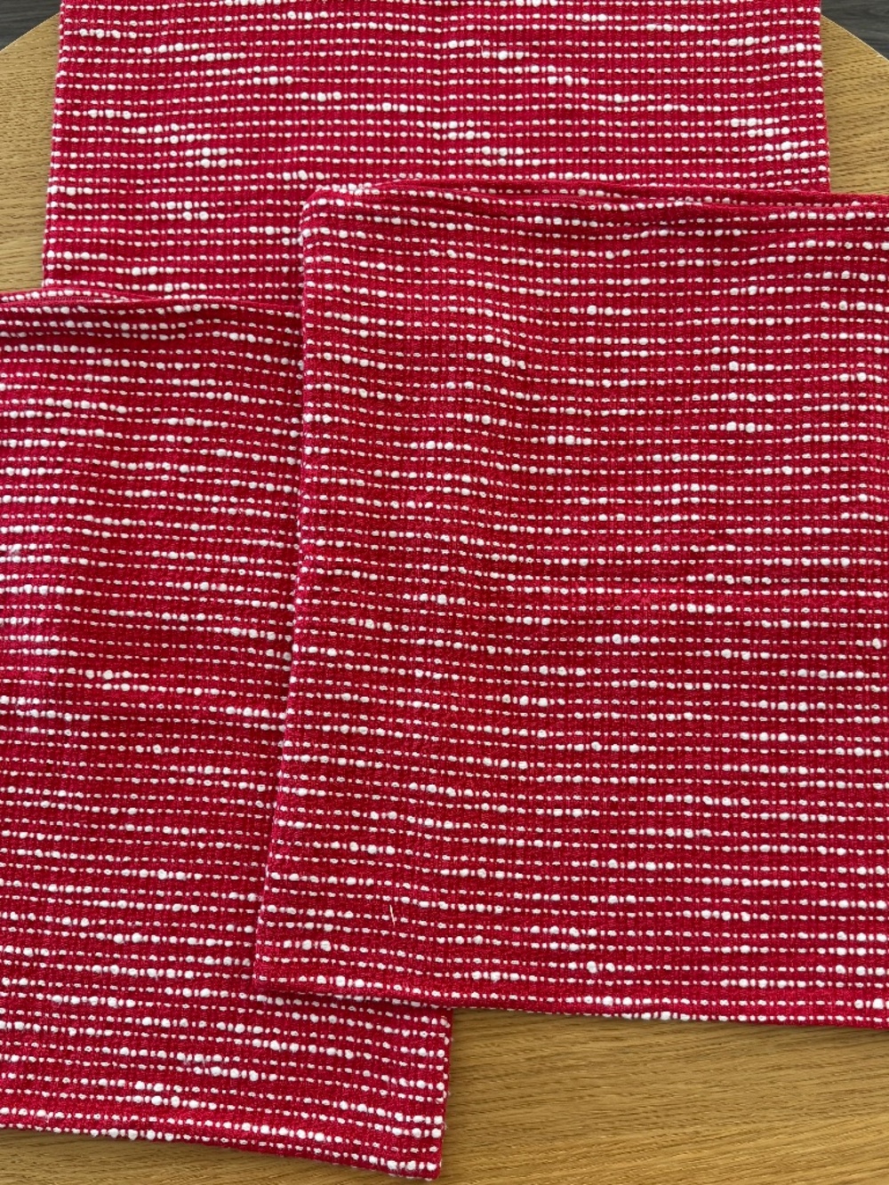 3 Pcs IKEA Vinterfint Cushion Cover Red Textured 20x20 in